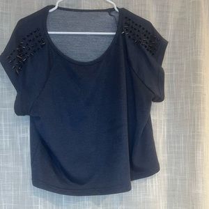 Navy blue top with spikes